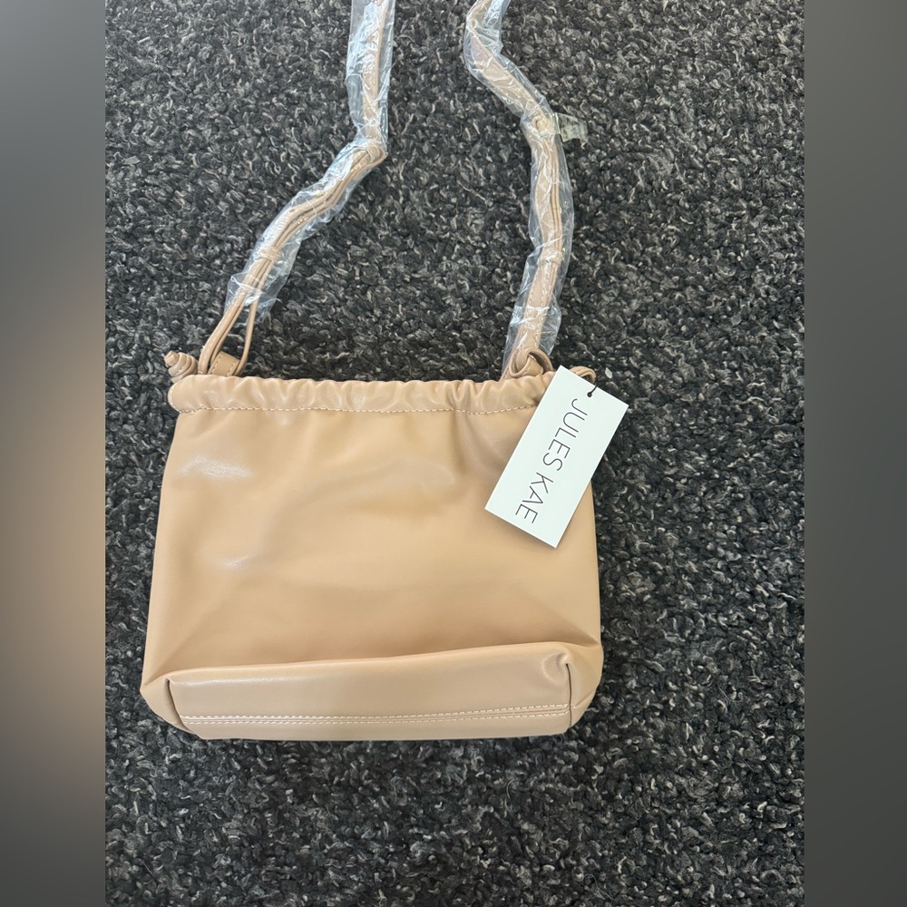 BNWT JULES KATE TAN BAG WITH SLING— vegan leather